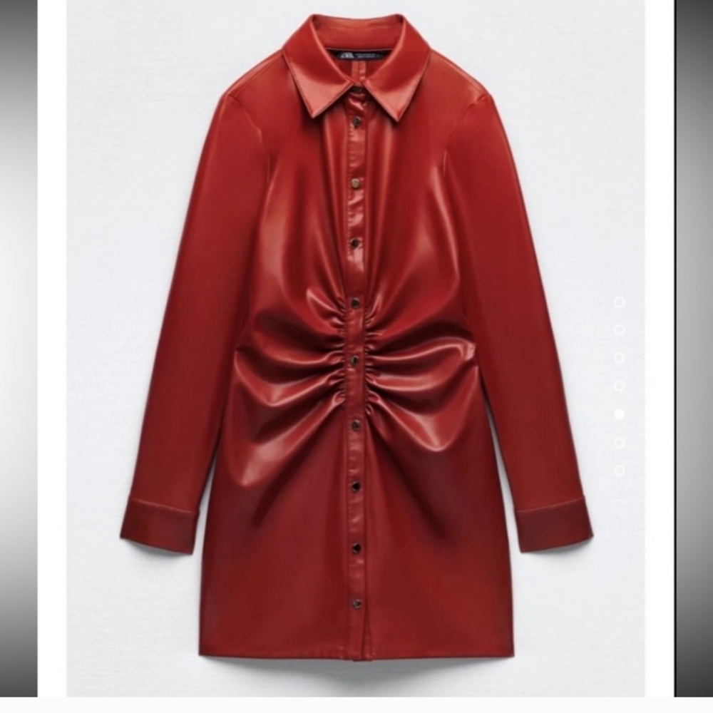 Zara Faux Leather Mini Dress
